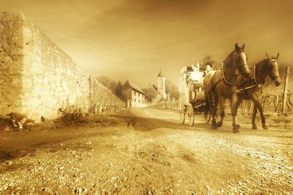 The carriage rushes along to meet adventures