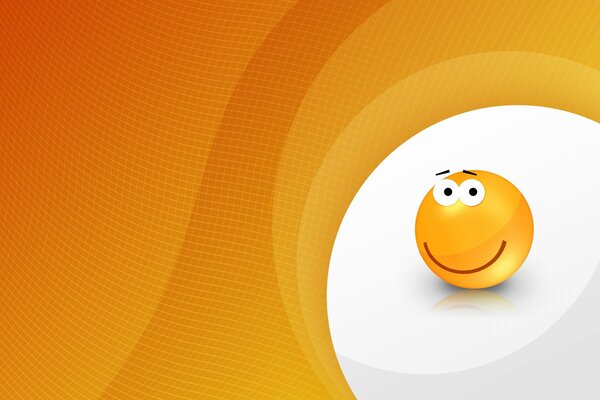 Smiley face with eyebrows in orange