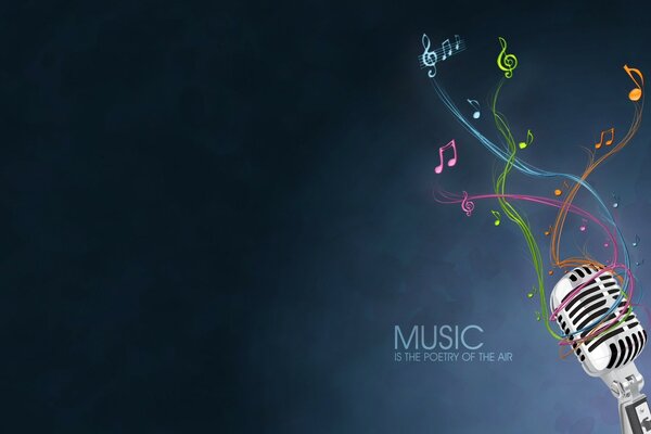 Microphone et musique sur fond