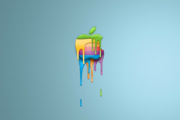 Mit Farben überfüllte Apfeldose