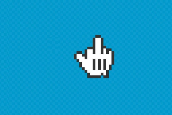 Mittelfinger-Symbol auf blauem Hintergrund