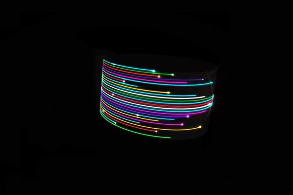 Rounded multicolored stripes on a black background