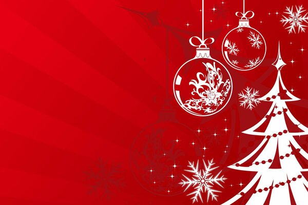 Neujahrsthema auf rotem Hintergrund