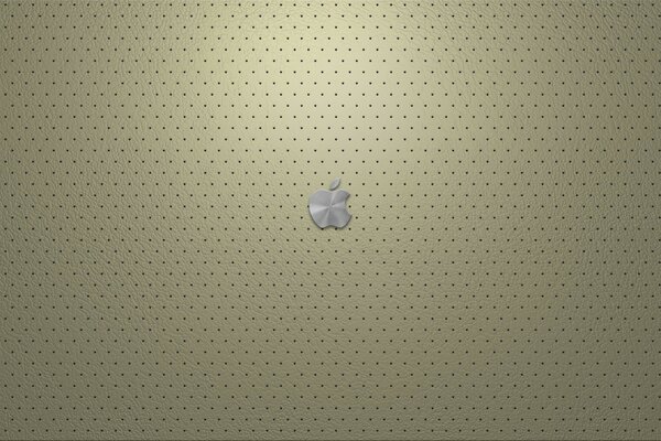 Logotipo de manzana en piel cremosa