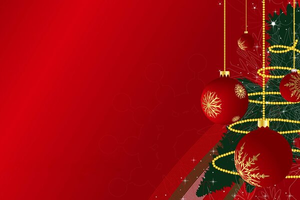 Bolas rojas de Navidad en el árbol de Navidad