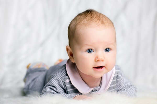 A little baby with blue eyes