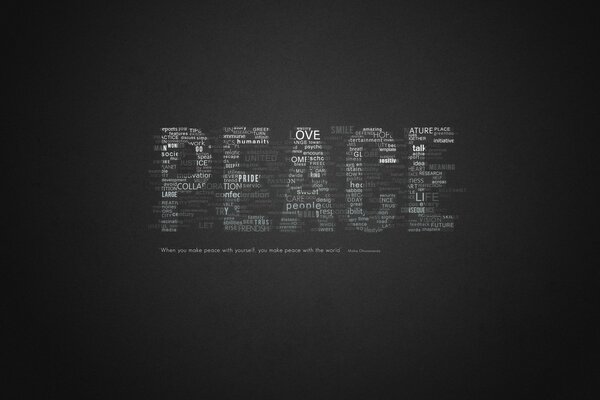 Peace made up of different words