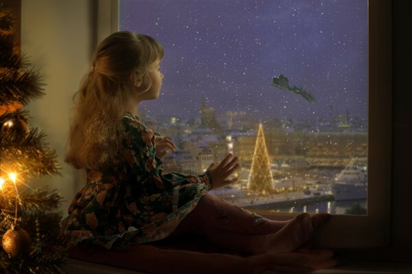 Chica esperando un Fabuloso año nuevo