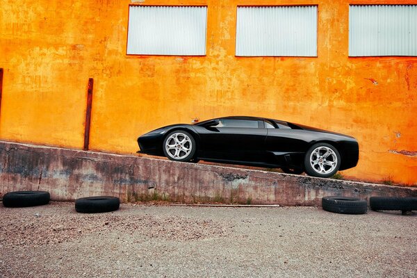 Supercar black lamborghini murcielago