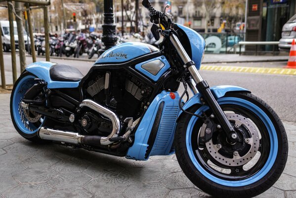 Conception de moto bleue cool