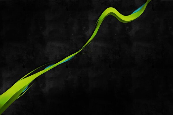 Linea verde brillante arbitraria su sfondo nero