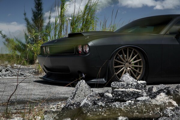 Negro mate coche challenger srt8