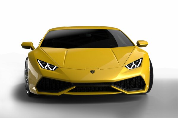 Lamborghini jaune sur fond clair