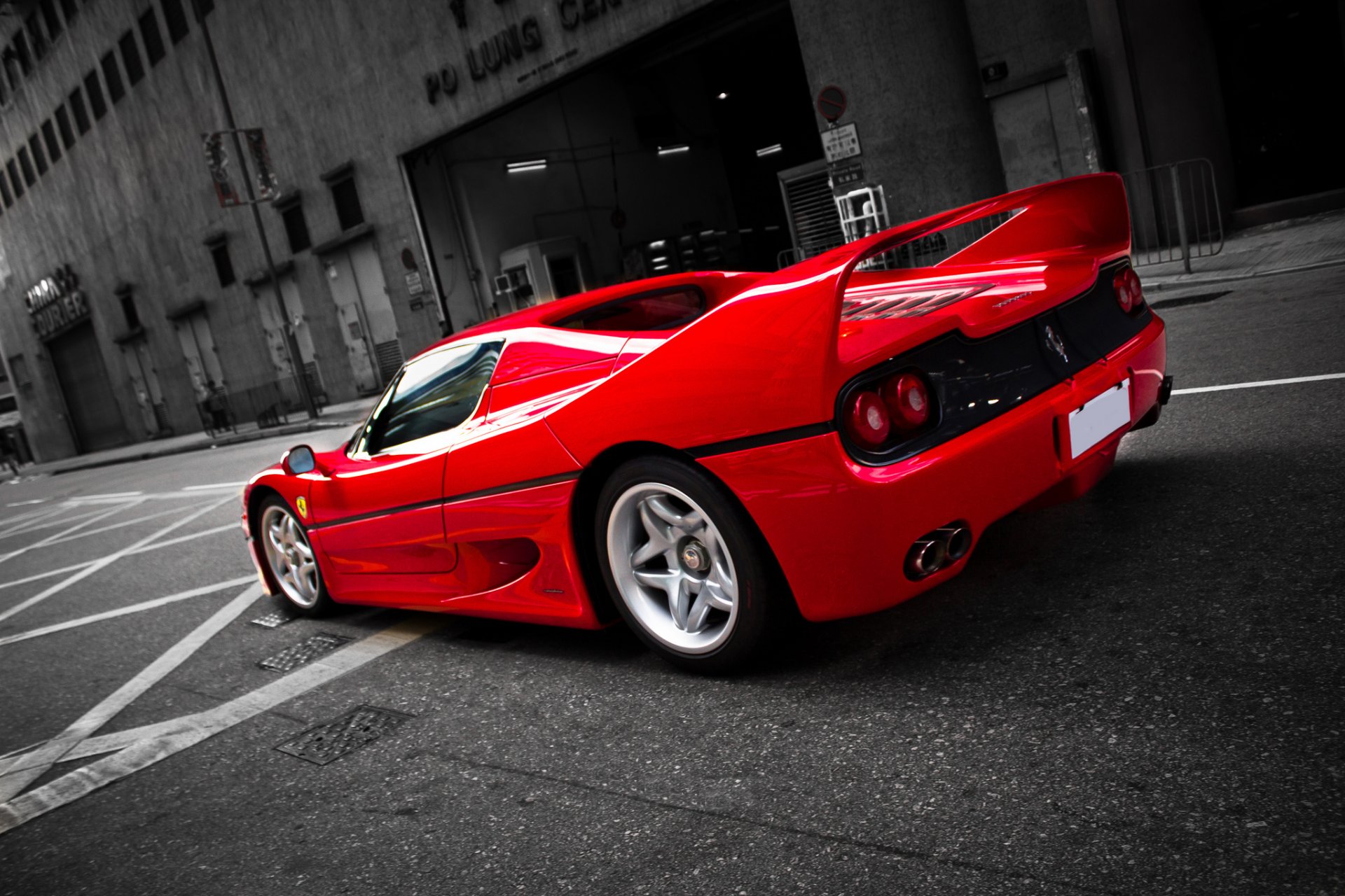 ferrari f50 czerwony ulica powrót ferrari f50 czerwony