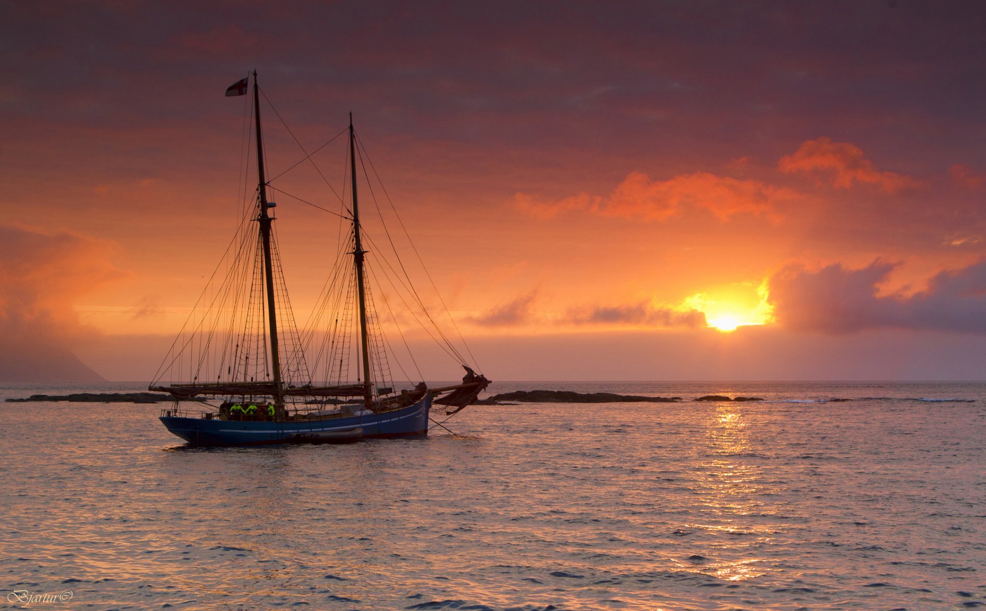 yacht meer sonnenuntergang