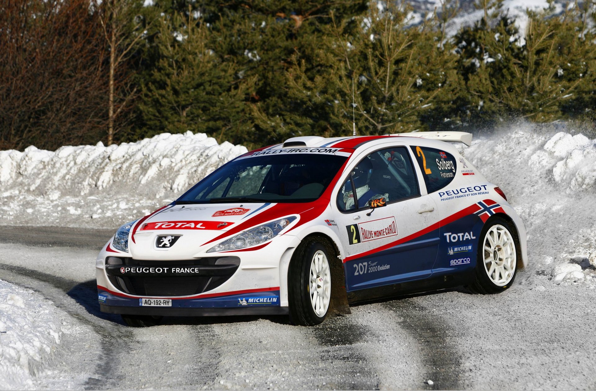 peugeot wkr rallye rallye winter rennen schleudern drehen sport schnee