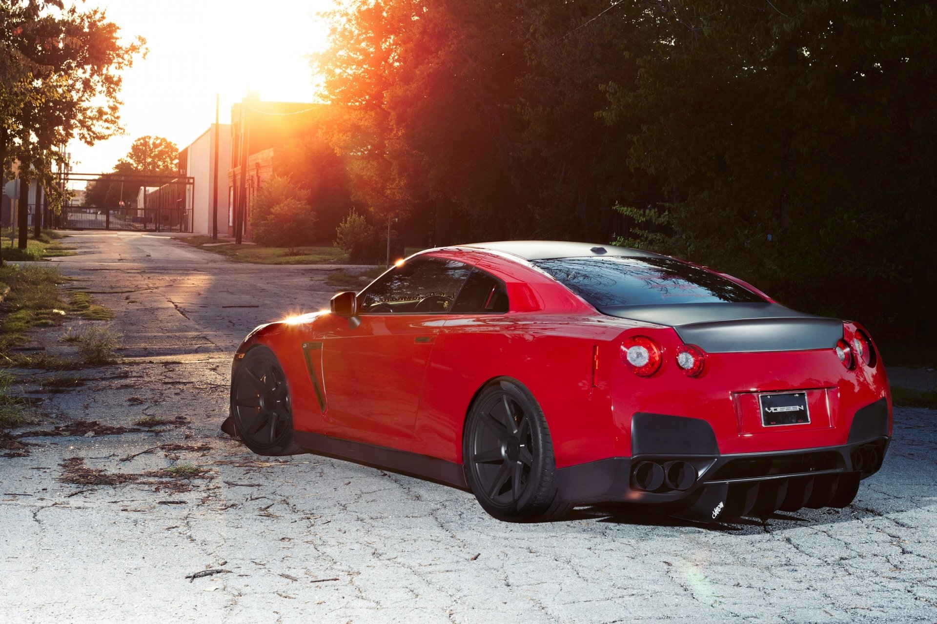 nissan gtr r35 ruedas nissan gtr rojo asfalto grietas resplandor