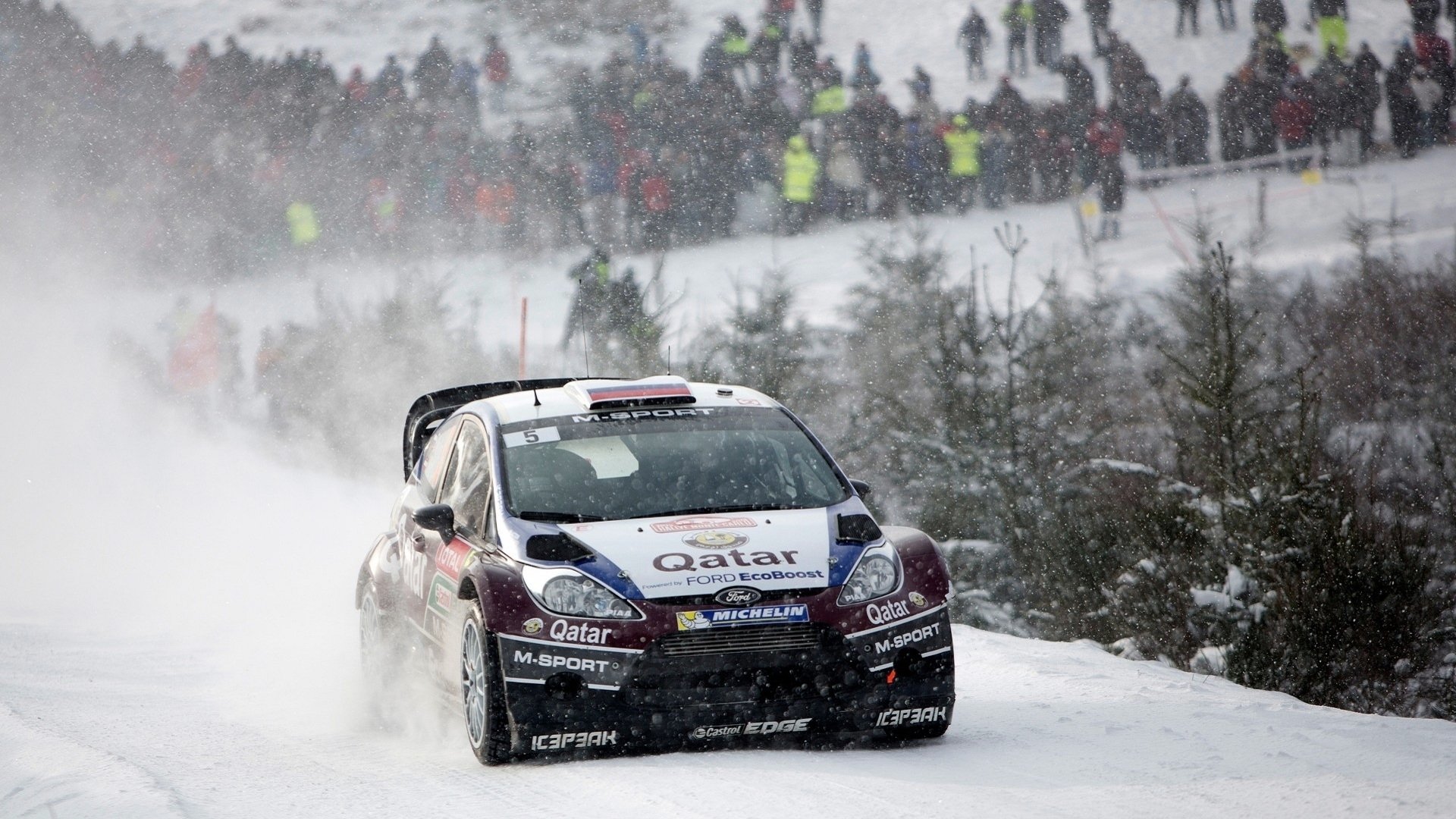 ford fiesta rally wrc evgeny novikov snow rally snowfall winter front