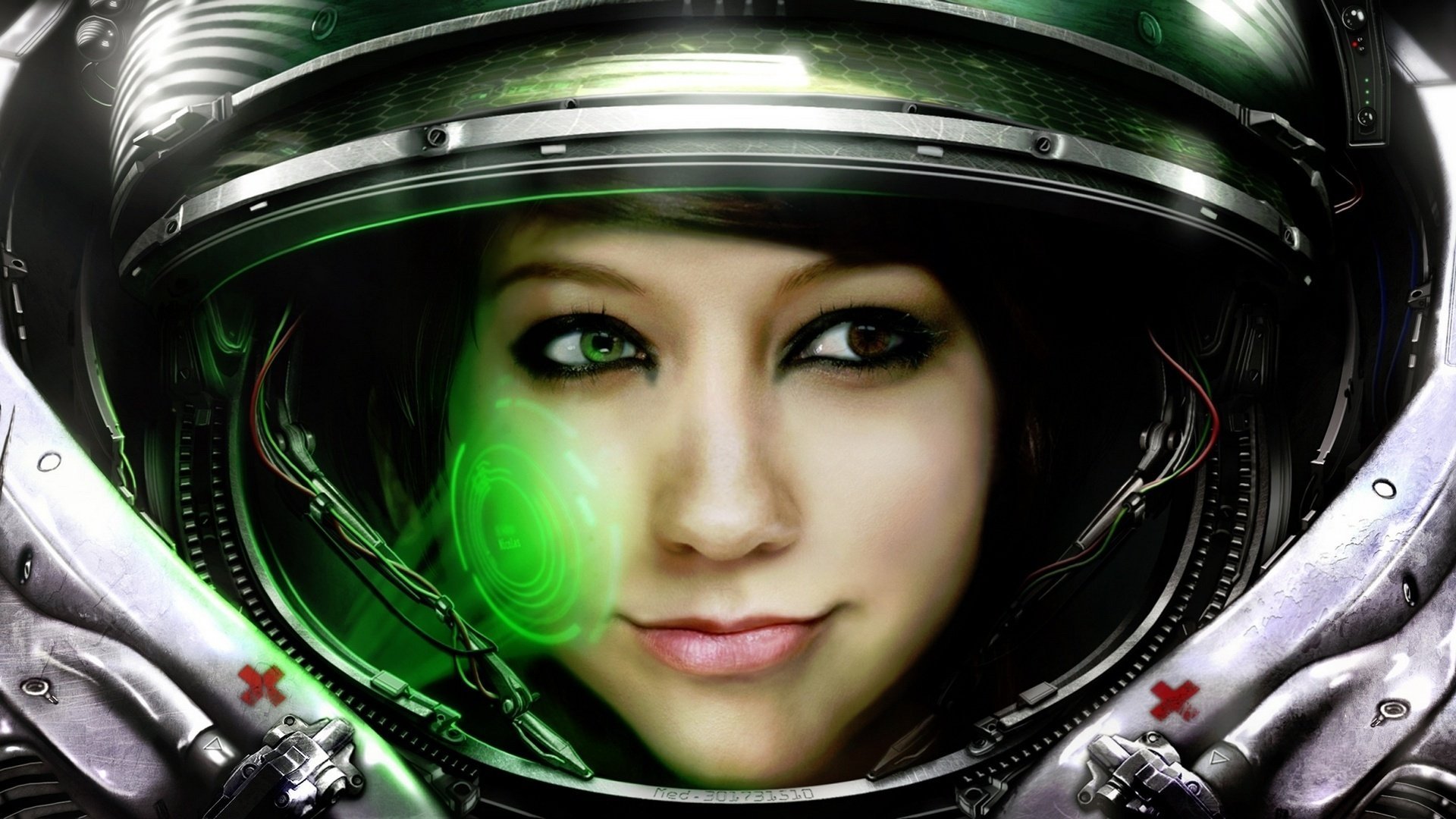 astronaute yeux combinaison spatiale fille