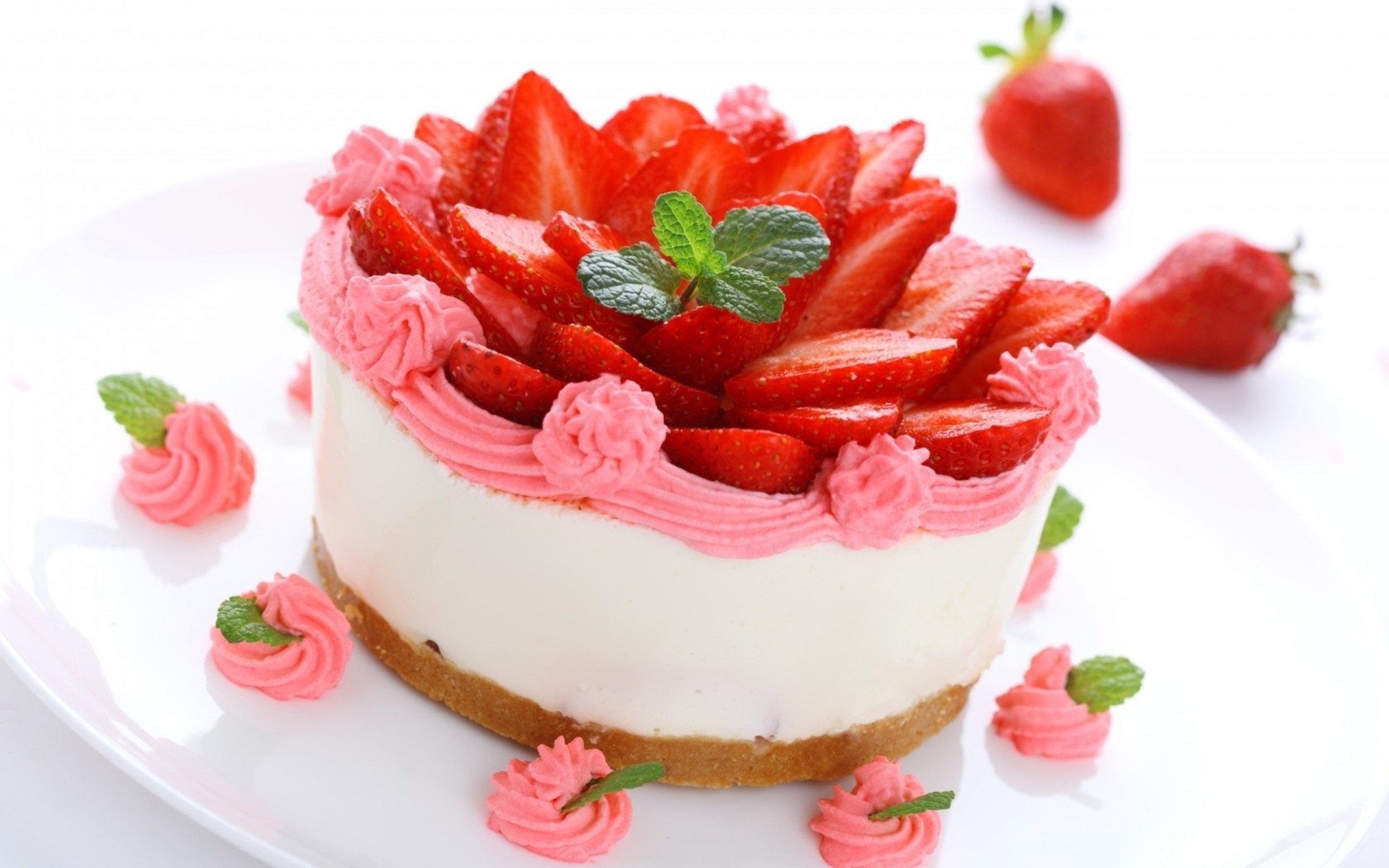 kuchen sahne beeren erdbeeren