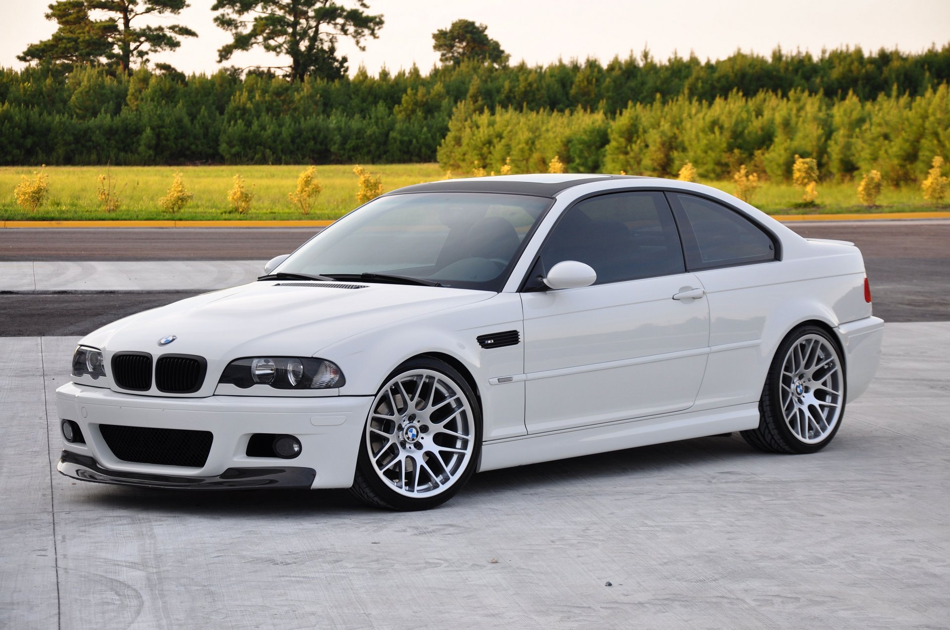 bmw m3 e46 blanco bmw pavimento bitónico carretera asfalto