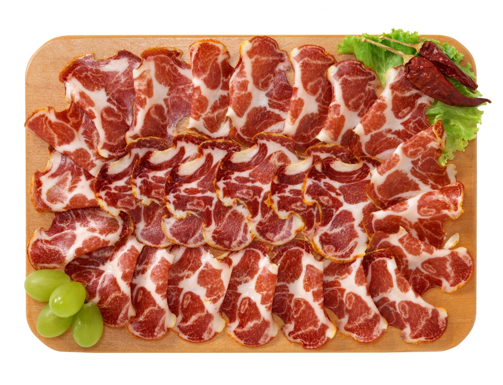 schneiden weißer hintergrund tafel speck fleisch