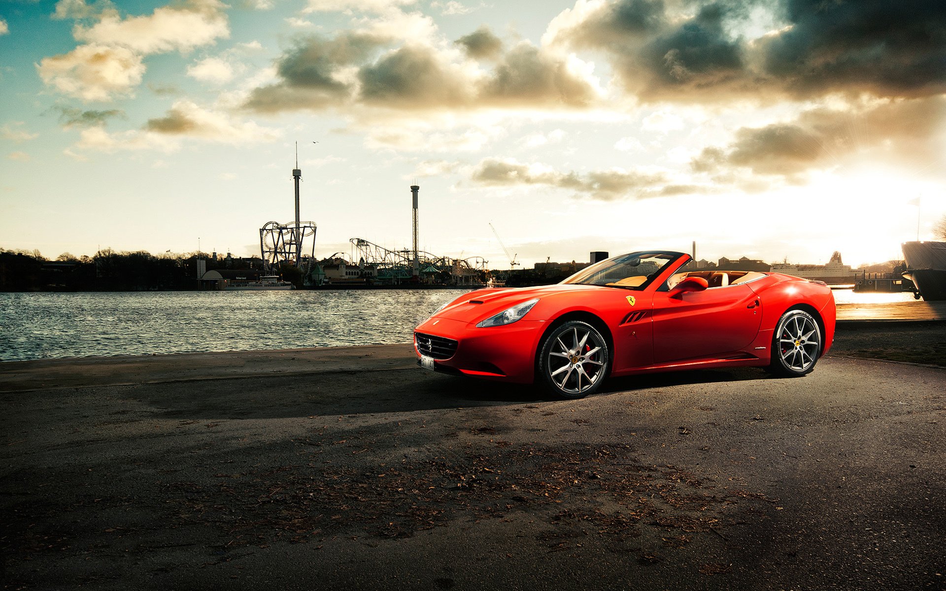 ferrari california ferrari californie rivière jetée