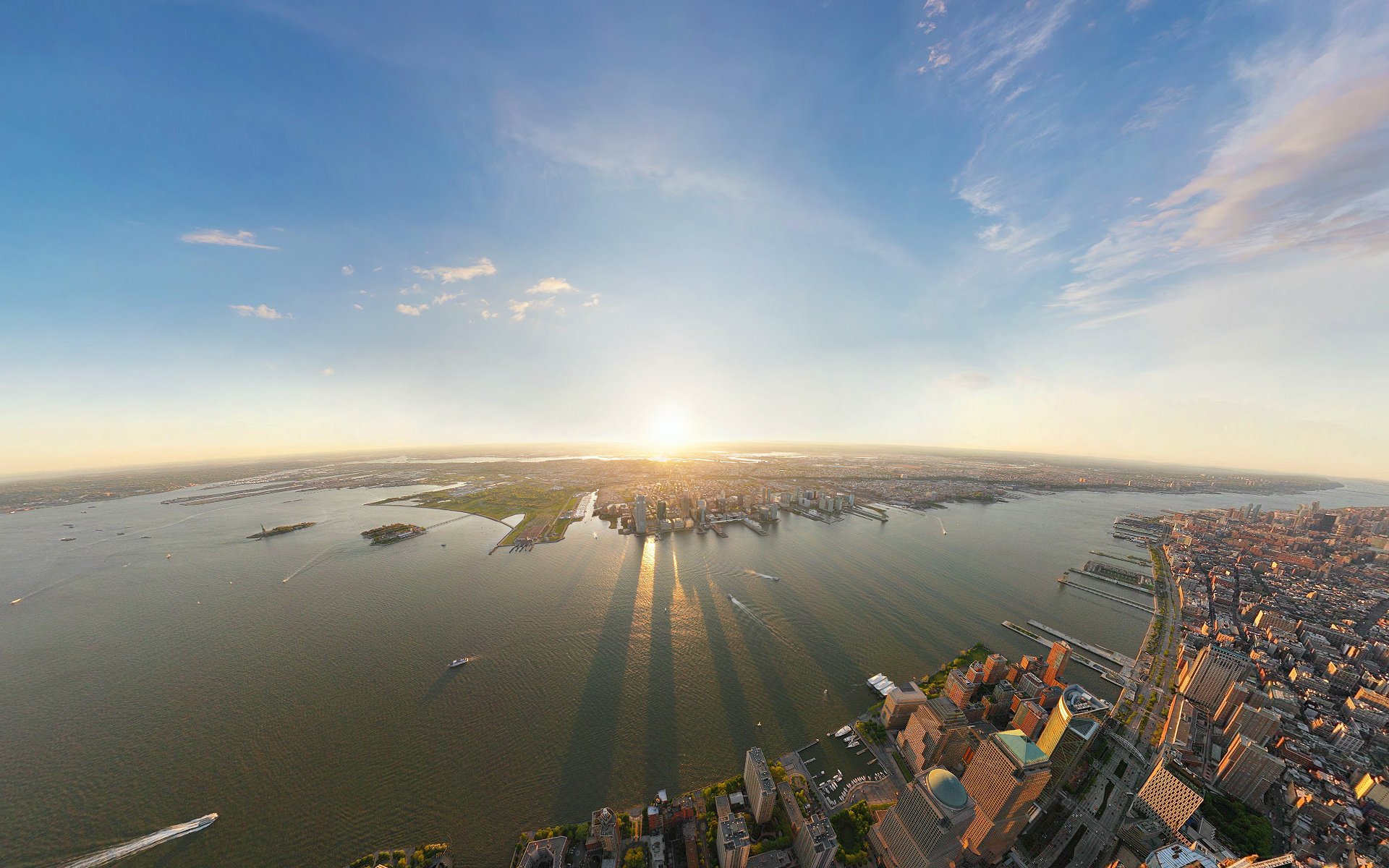 new york clouds sky shadows sun new york morning city