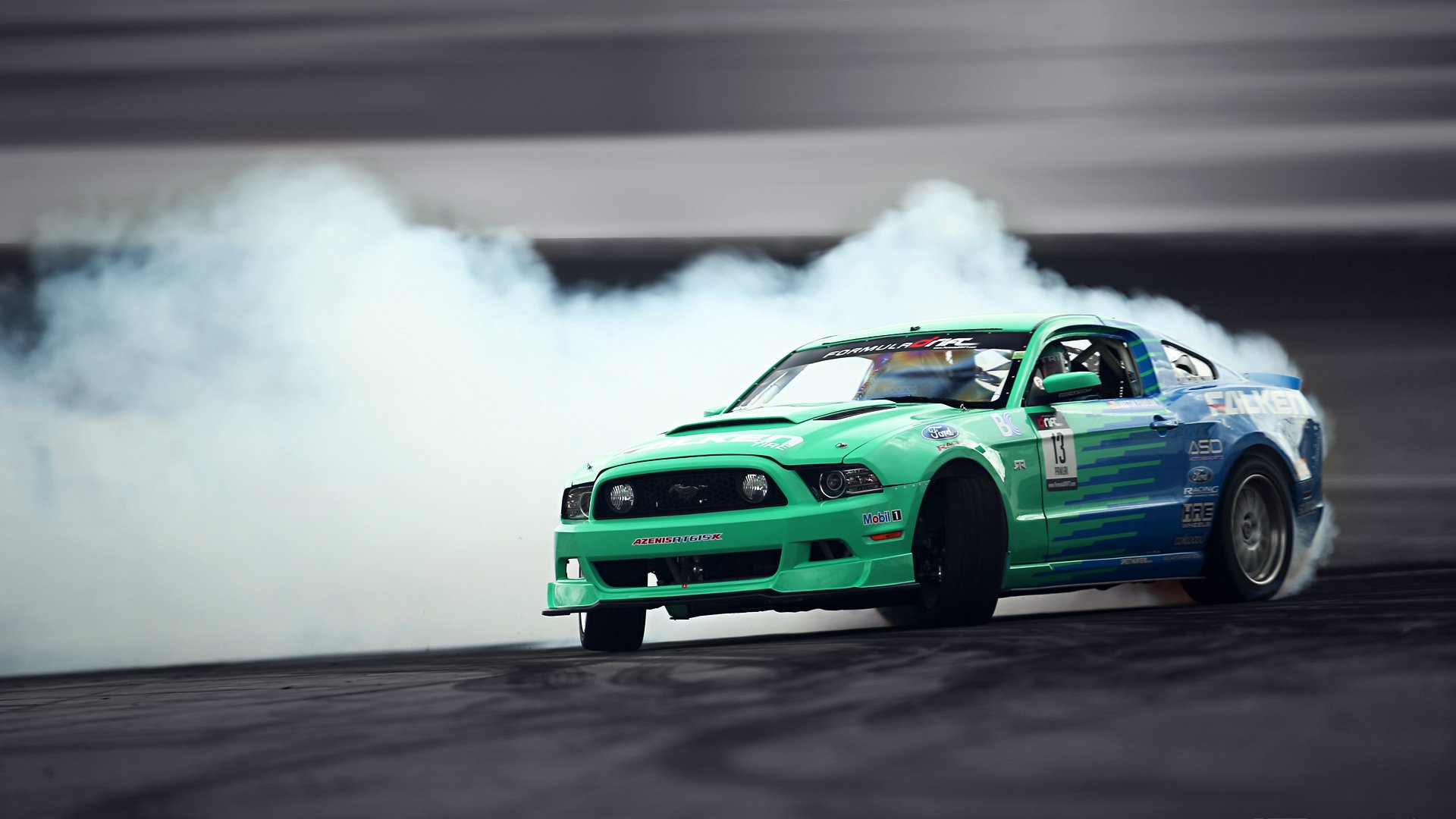 ford mustang gt drift tuning falken samochód sportowy konkurs dym