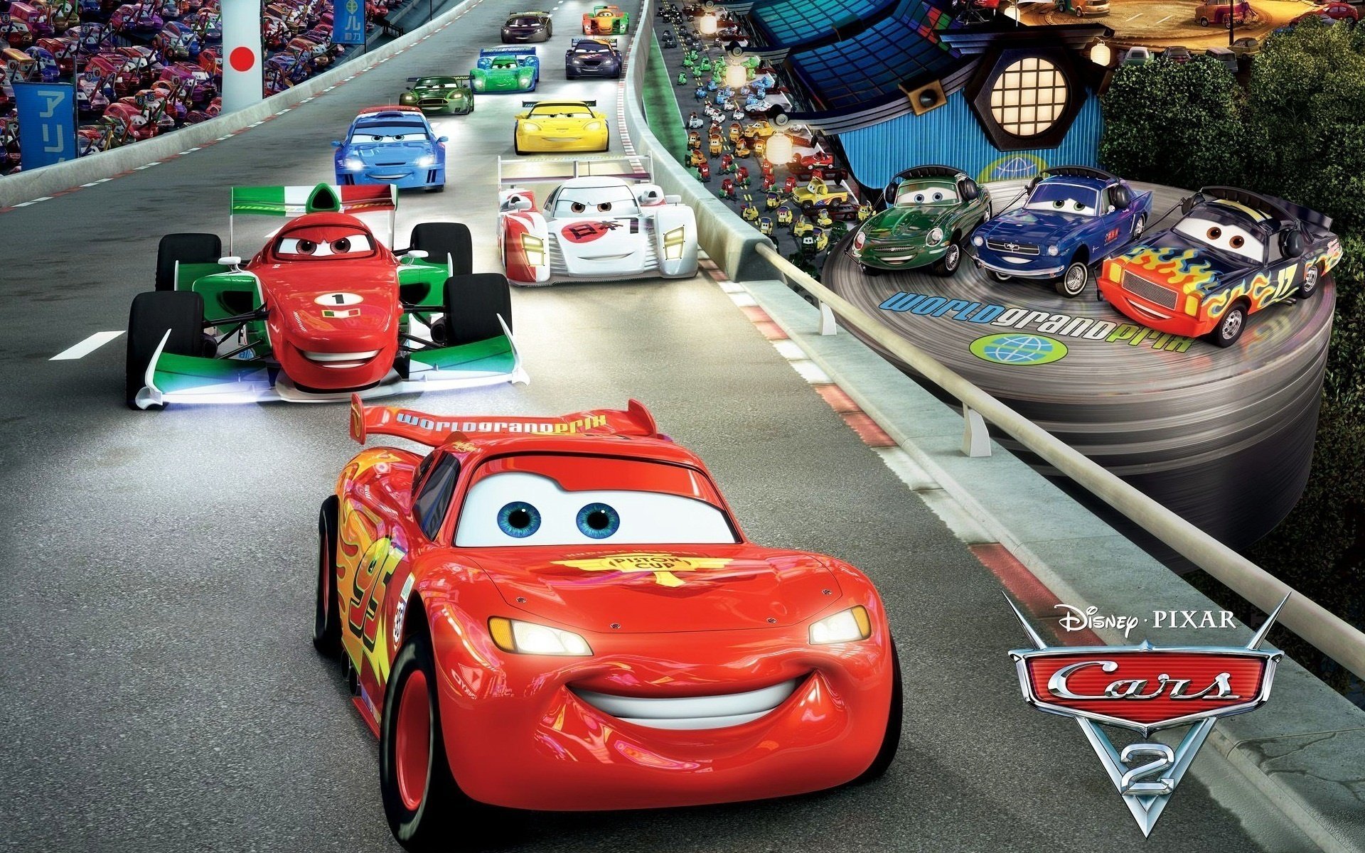 samochody 2 samochody sportowe błyskawica cars 2 tor pixar