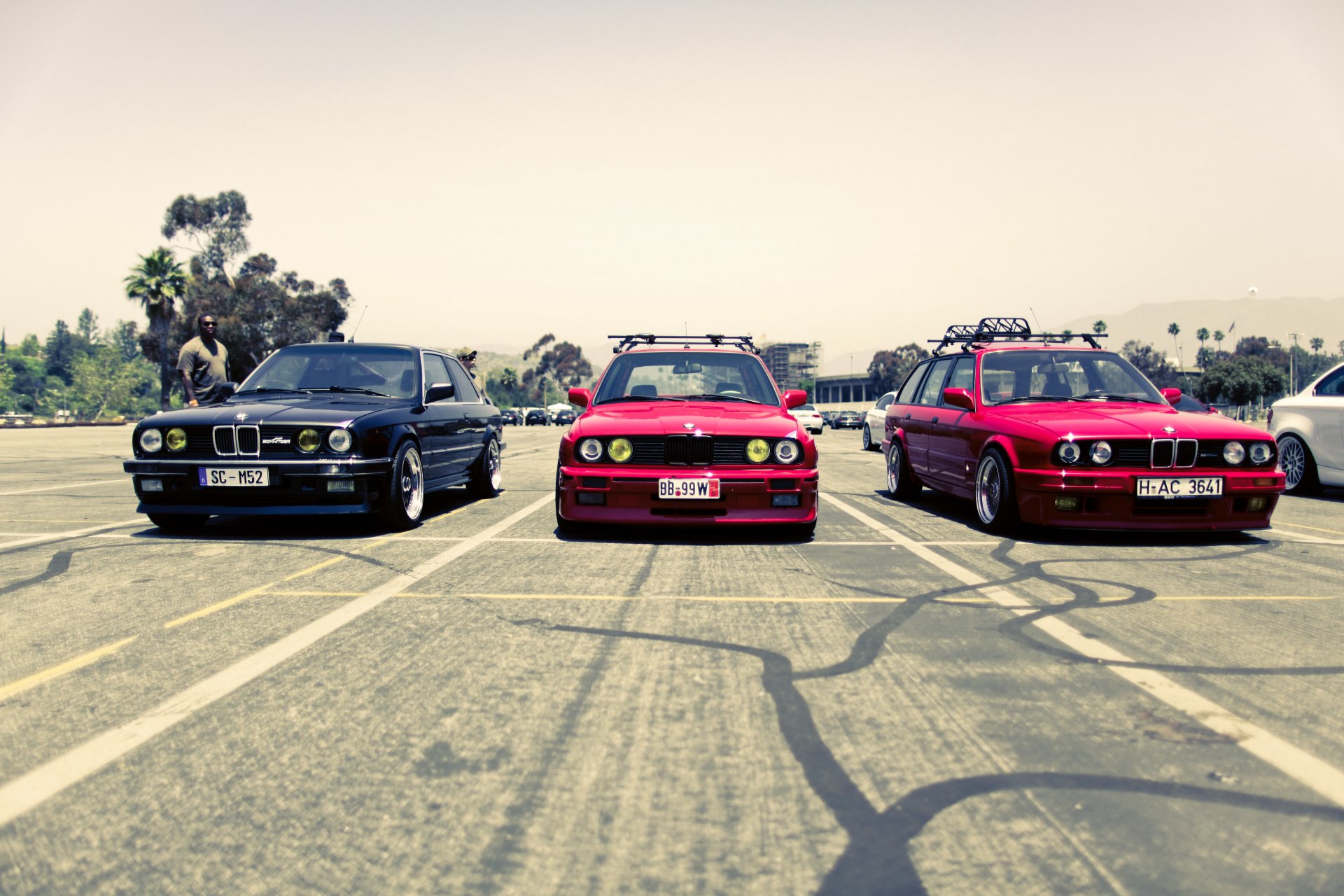 bmw e34 m5 e30 325i rouge noir rue bmw série 3 m5 trio rouge. noir