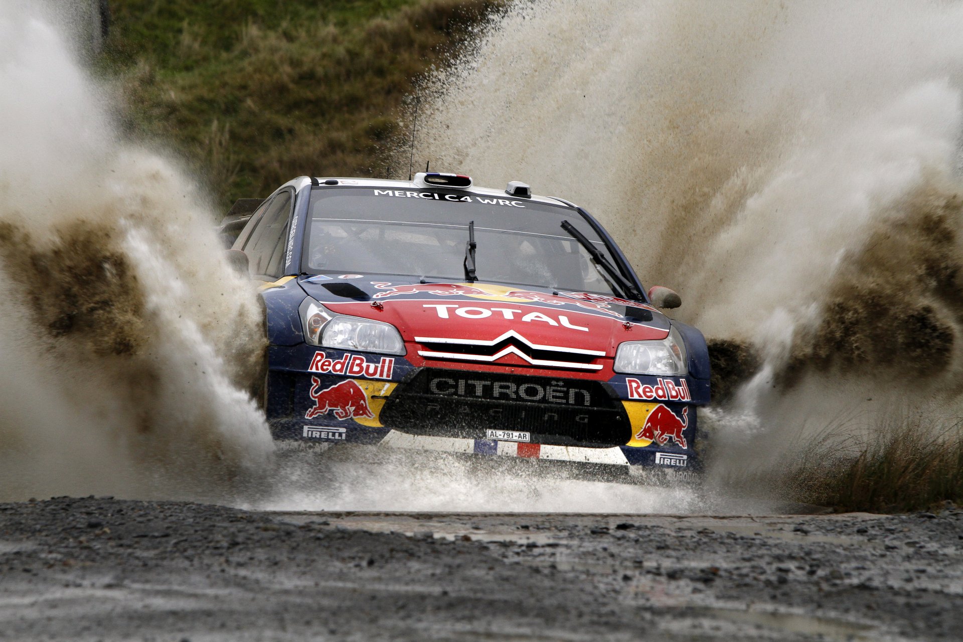 citroen ds3 rally wrc rally red bull headlights water spray race