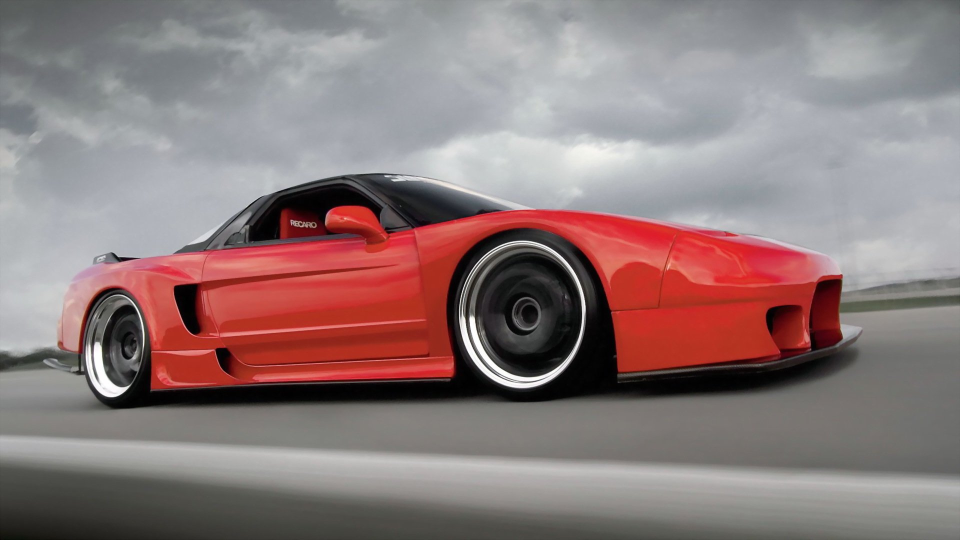 honda nsx piste course rouge nuages tuning