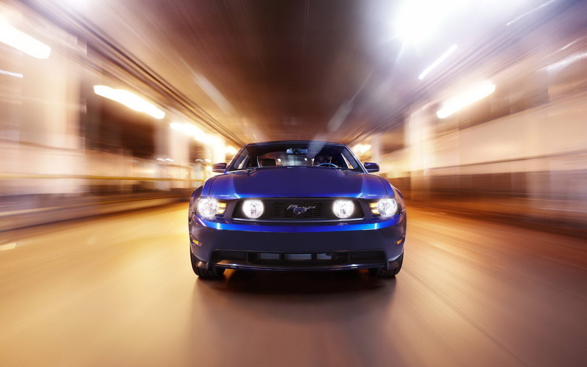 ford mustang azul luz velocidad