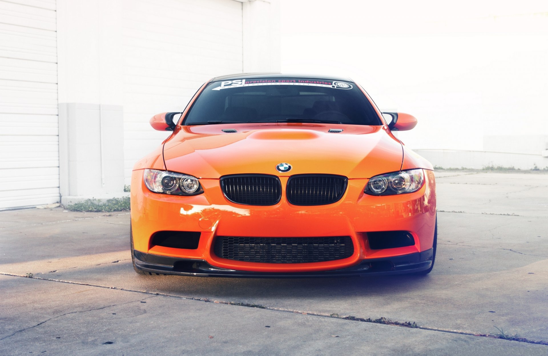 bmw m3 e92 naranja bmw frente teñido reflexión