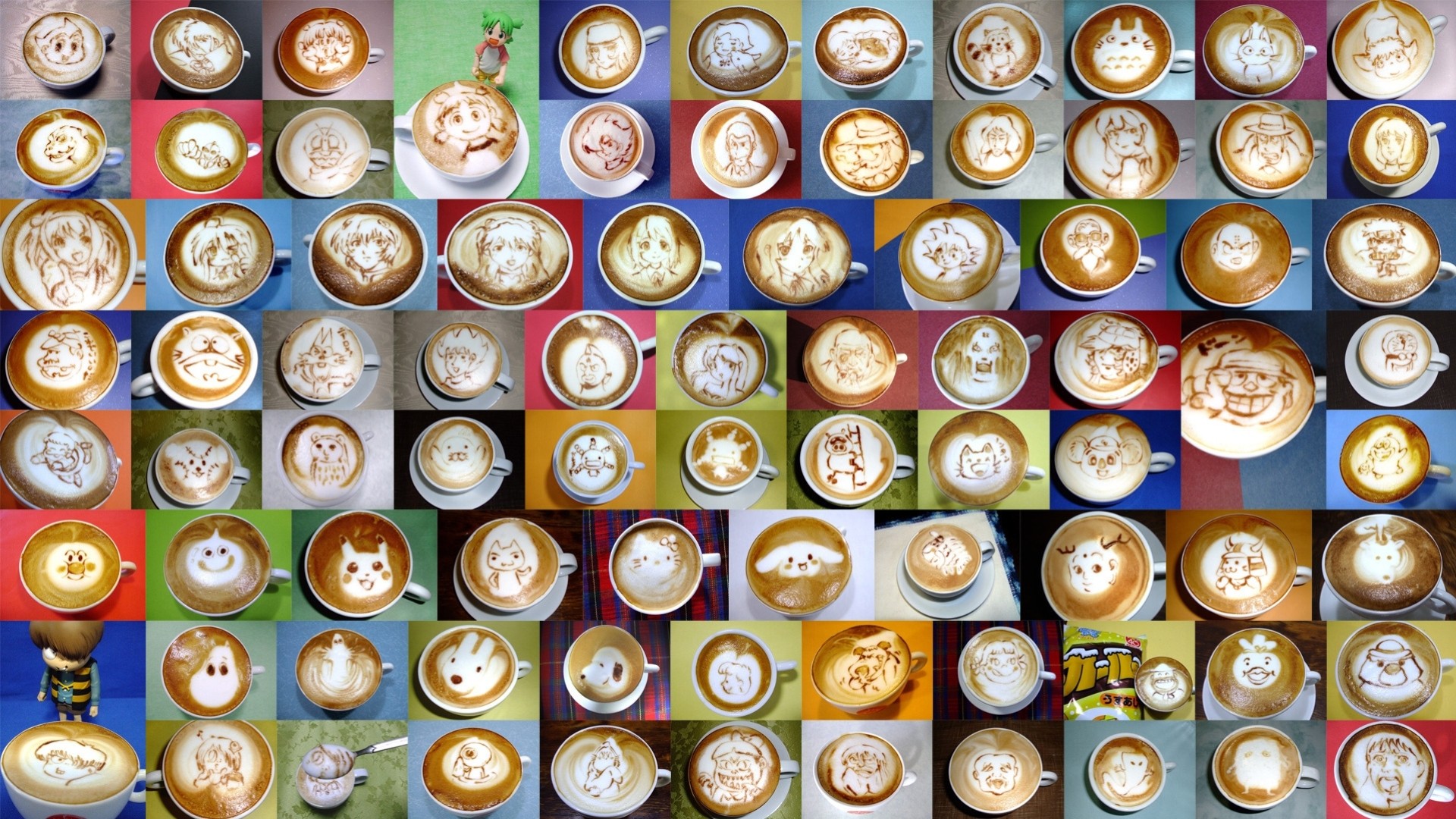 latte art café tasses peintures