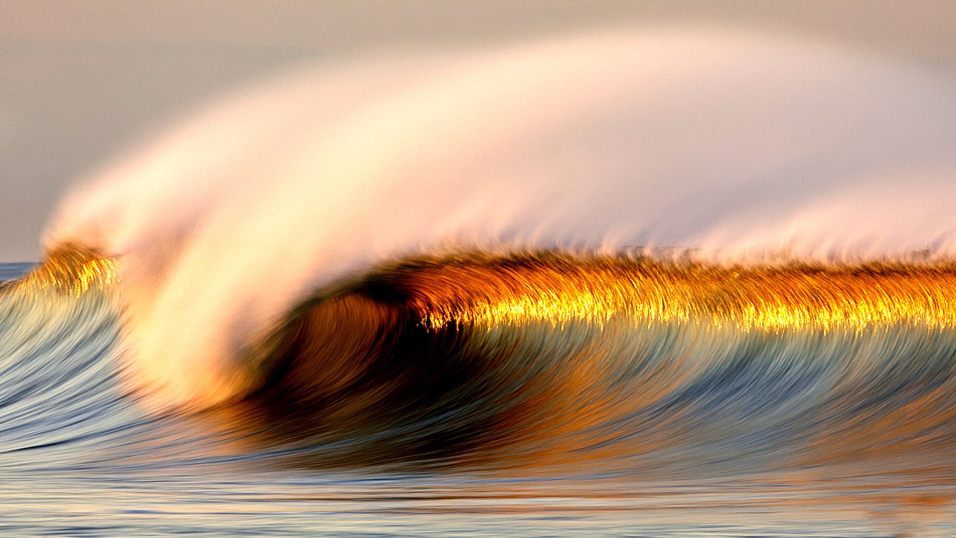 océan surf eau coucher de soleil soir réflexion vague