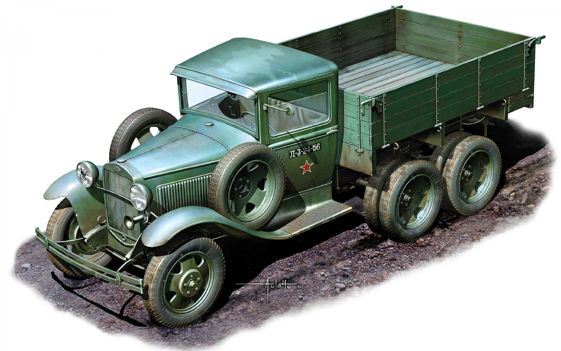 art gaz-aaa veicolo militare da carico sovietico fuoristrada la versione originale di un mezzo era la realizzazione del concetto di creazione di un auto a sei ruote anni 1936-1943 modello ww2