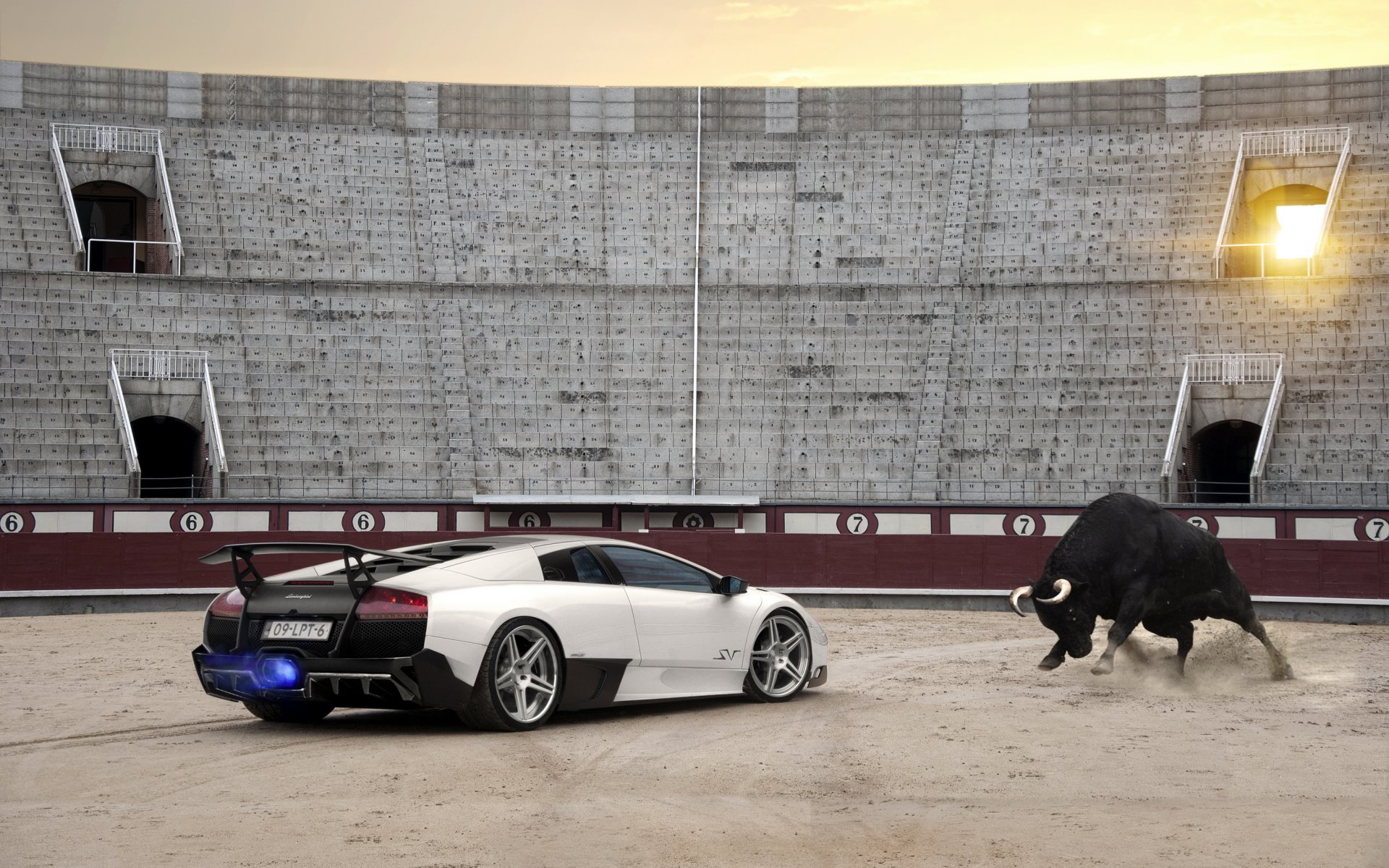 lamborghini murcielago lp670-4 sv supersportwagen arena stier lambo