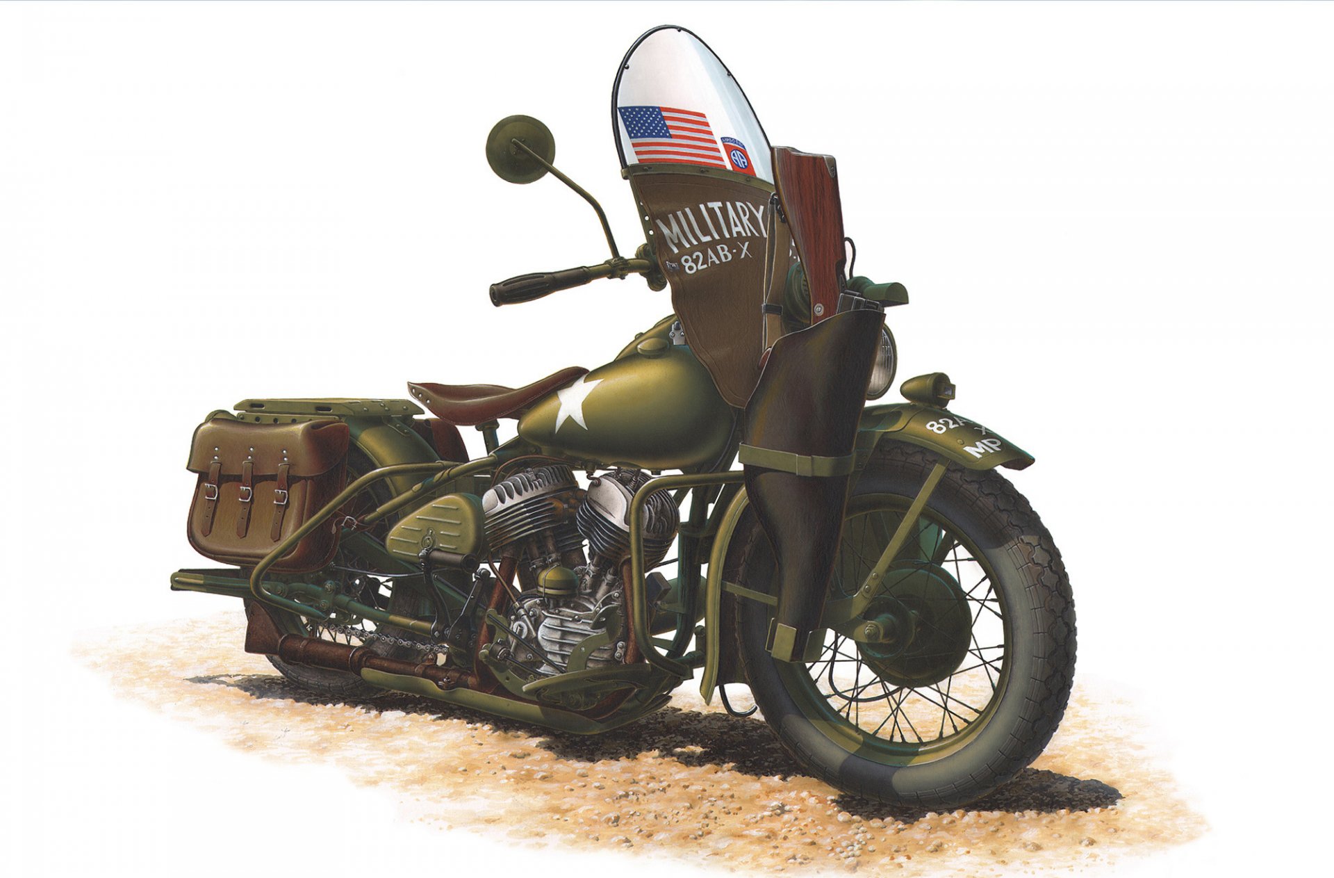 artistico americano moto harley-davidson wla modello 1942 kaki aveva un v-a due cilindri con cilindrata cilindri in pollici cubici equipaggiato militare era destinato ad essere il veicolo principale per i soldati americani regalo