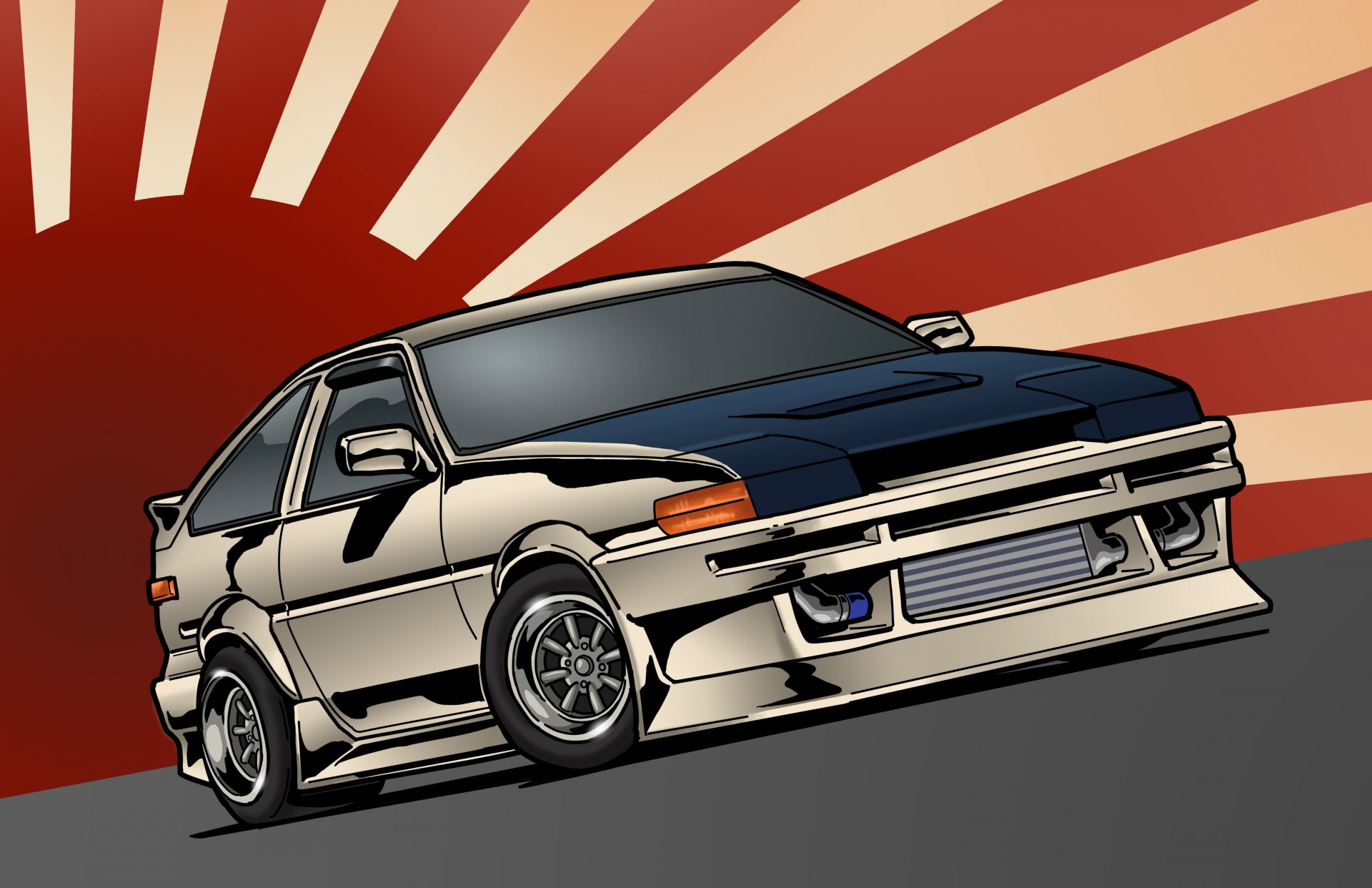 toyota corolla ae86 posizione jdm anteriore toyota giappone art