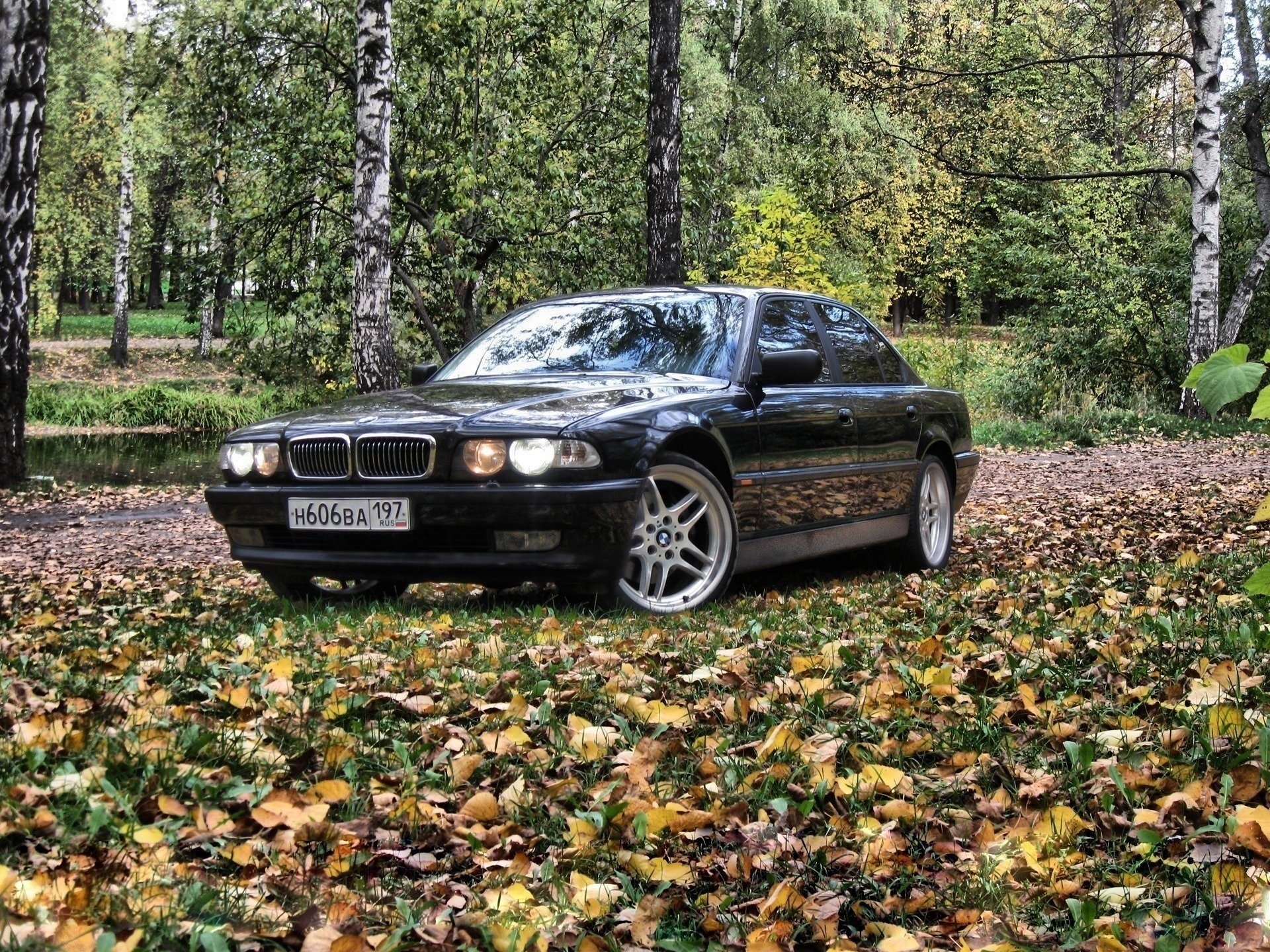 bmw 7 bmw forêt boomer e38 automne