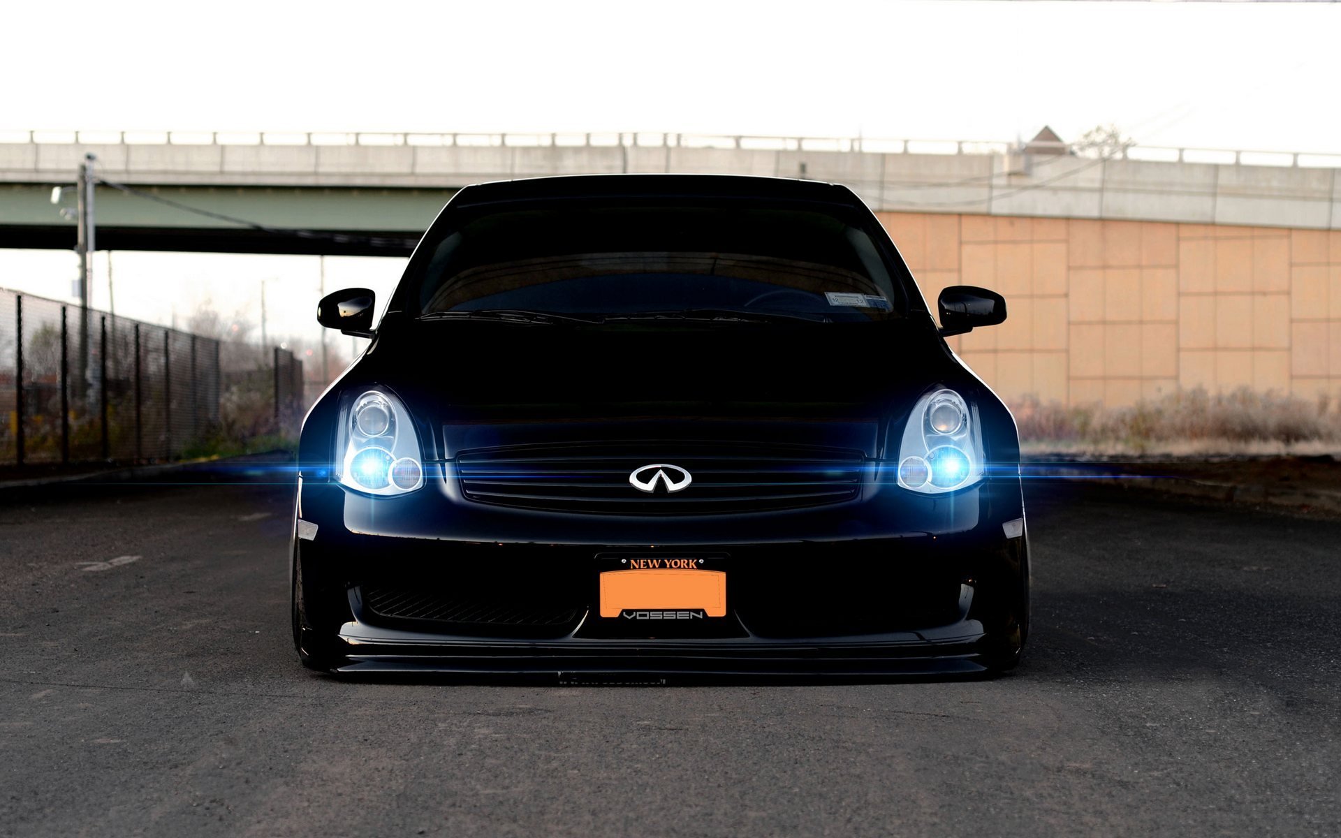 coche papel pintado negro infiniti g35 tuning vossen papel pintado negro infiniti frente hermoso coche