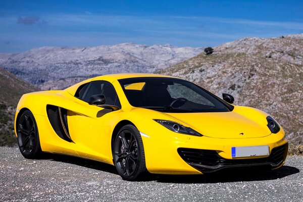 Imagen en el fondo de pantalla. Coche amarillo. El guapo Spider 2012