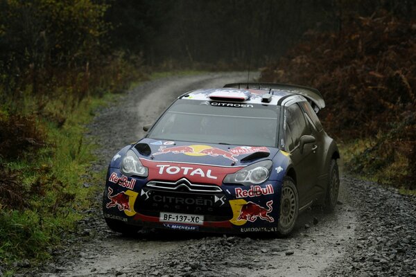 Coche negro citrien ds3 con diseño monta en el barro