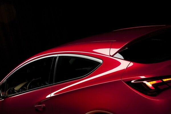 Cherry opel roof on a dark background