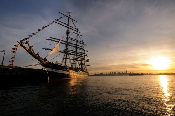 On a round-the-world trip on a large yacht