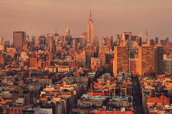 Paisaje en América rascacielos en nueva York