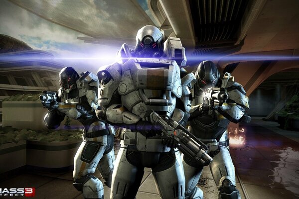 Trzy cerberusy z gry Mass Effect
