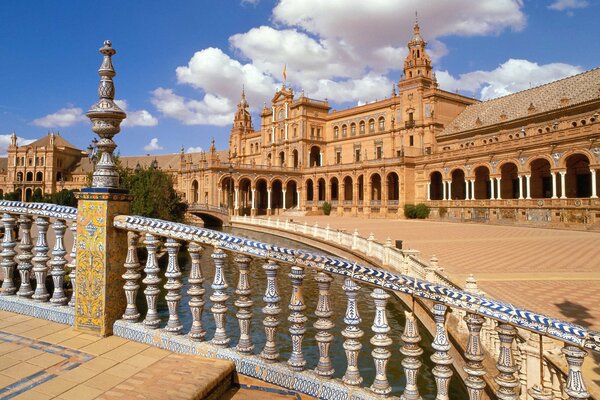 Beautiful castle in Spain against the blue sky